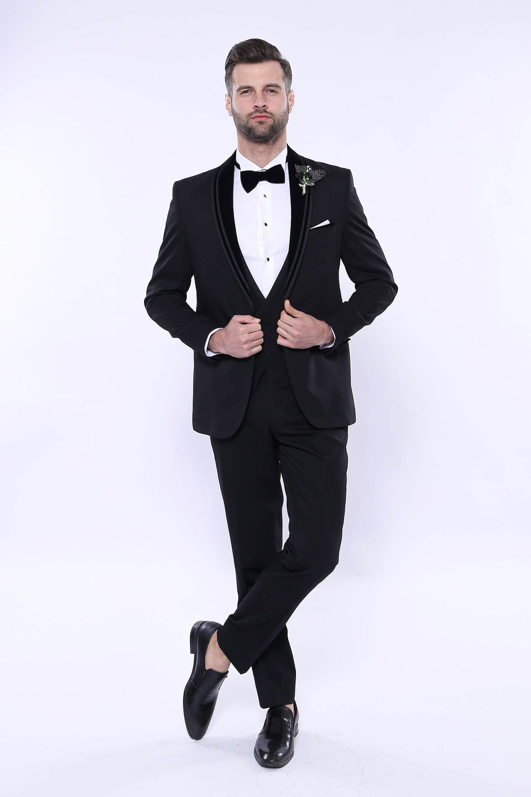 WSS Detachable Velvet Lapel Black Tuxedo  - Bonita Springs