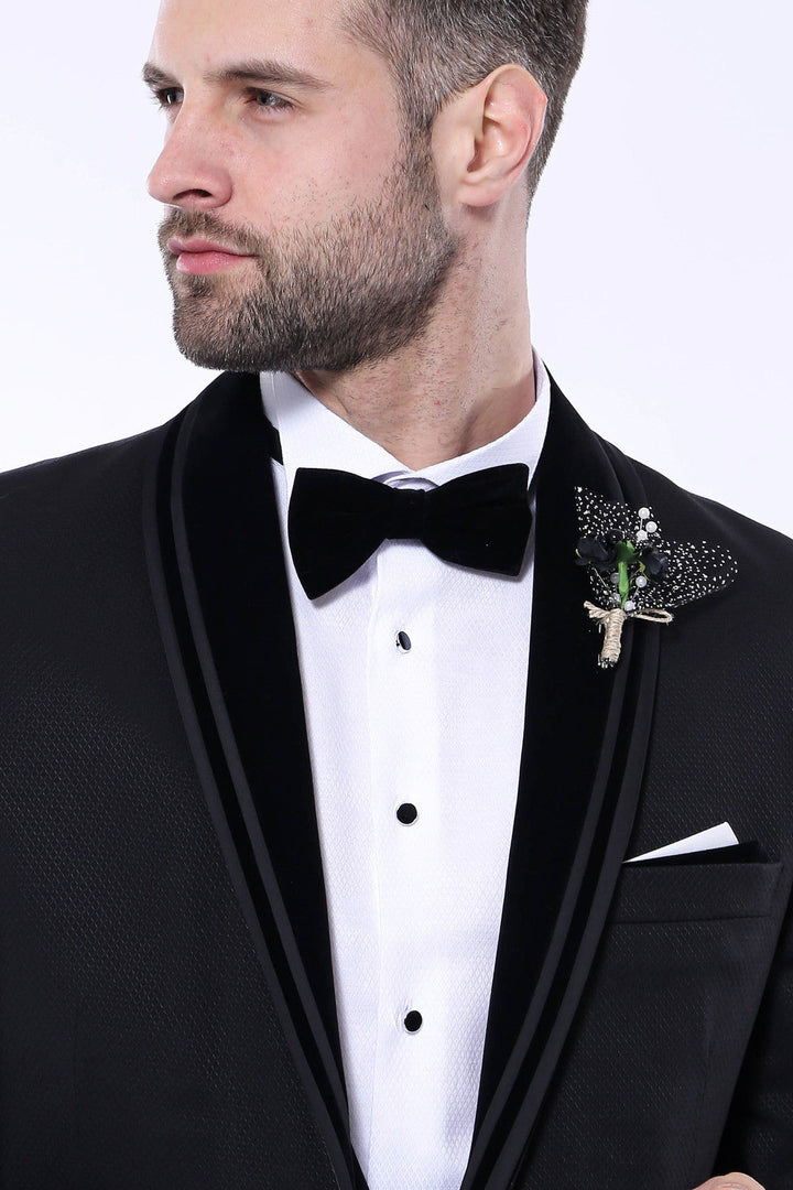 WSS Detachable Velvet Lapel Black Tuxedo  - Bonita Springs