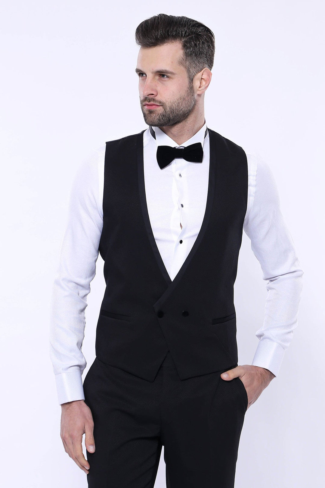 WSS Detachable Velvet Lapel Black Tuxedo  - Bonita Springs