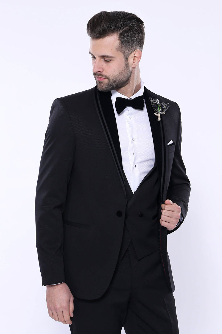 WSS Detachable Velvet Lapel Black Tuxedo  - Bonita Springs