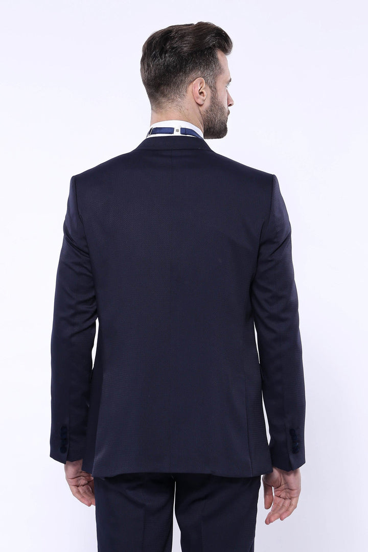 WSS Velvet Collar Patterned Dark Blue Tuxedo  - Craiova