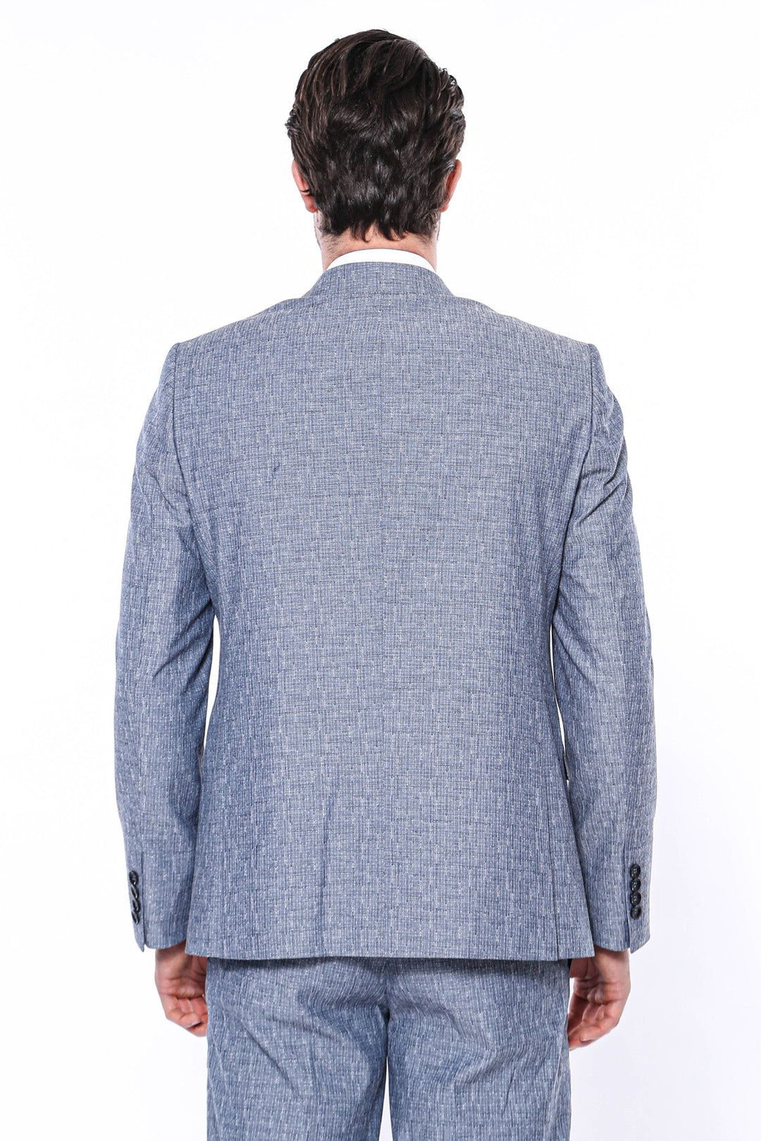 WSS Linen Touch Blue Men's 3 Piece Suit  - Detmold
