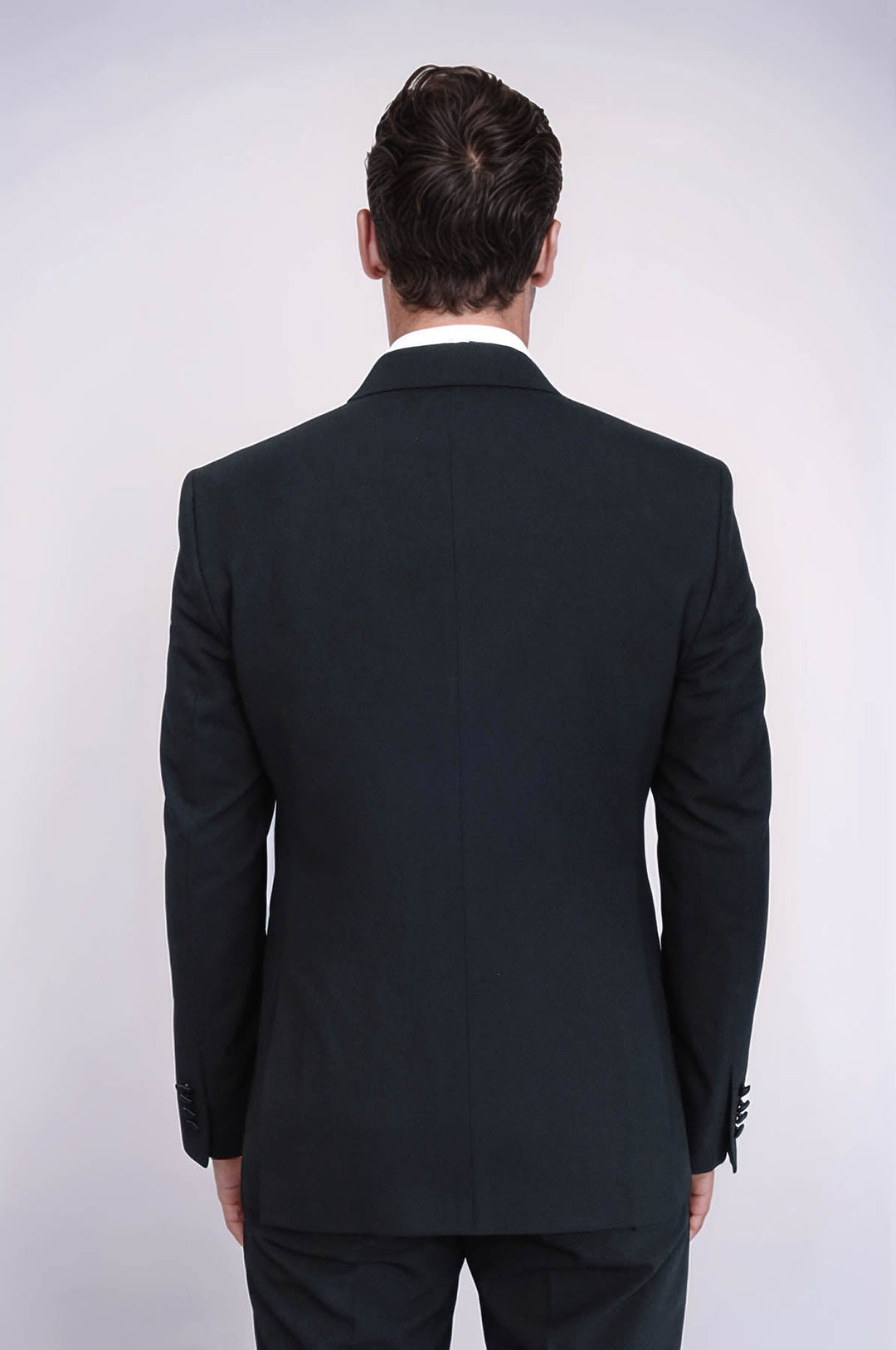 WSS Slim Fit Double-Breasted Black Tuxedo Suit with Satin Lapel –  - Macuspana