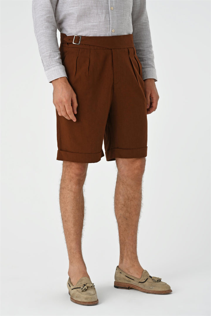 ANT Buckle Detailed Pleated Men's Shorts - Vittoria