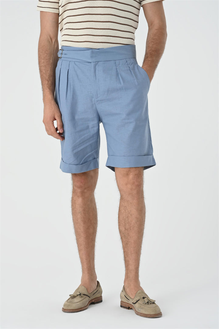 ANT Buckle Detailed Pleated Men's Shorts - Barcellona-Pozzo di Gotto