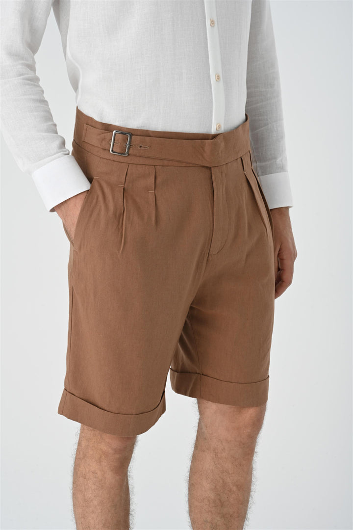 ANT Buckle Detailed Pleated Men's Shorts - Hilo