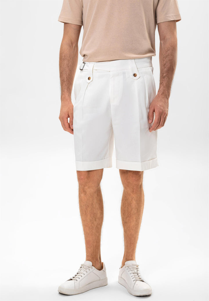 ANT Buckle Detailed Pleated Men's Shorts - Union