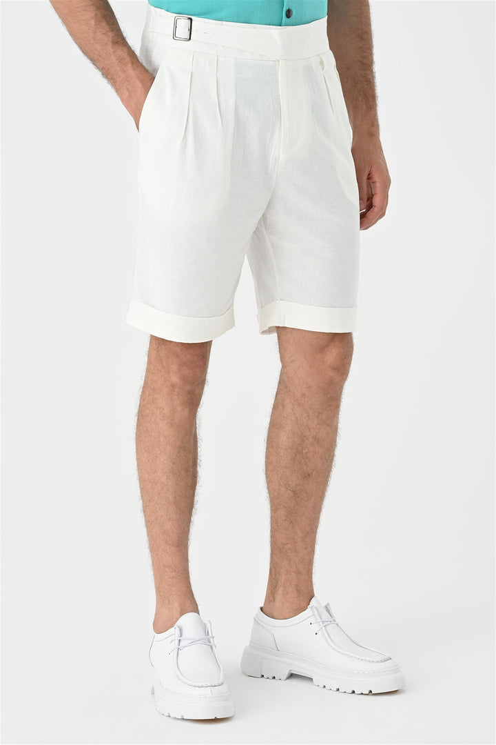 ANT Buckle Detailed Pleated Men's Shorts - Messina