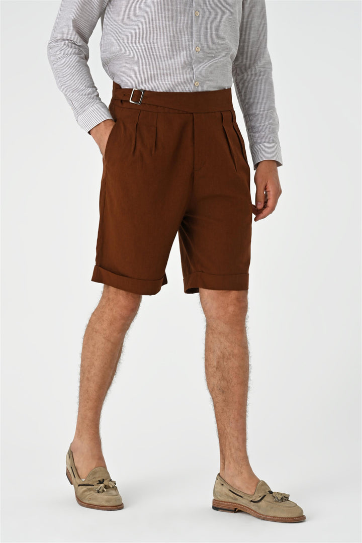ANT Buckle Detailed Pleated Men's Shorts - Vittoria