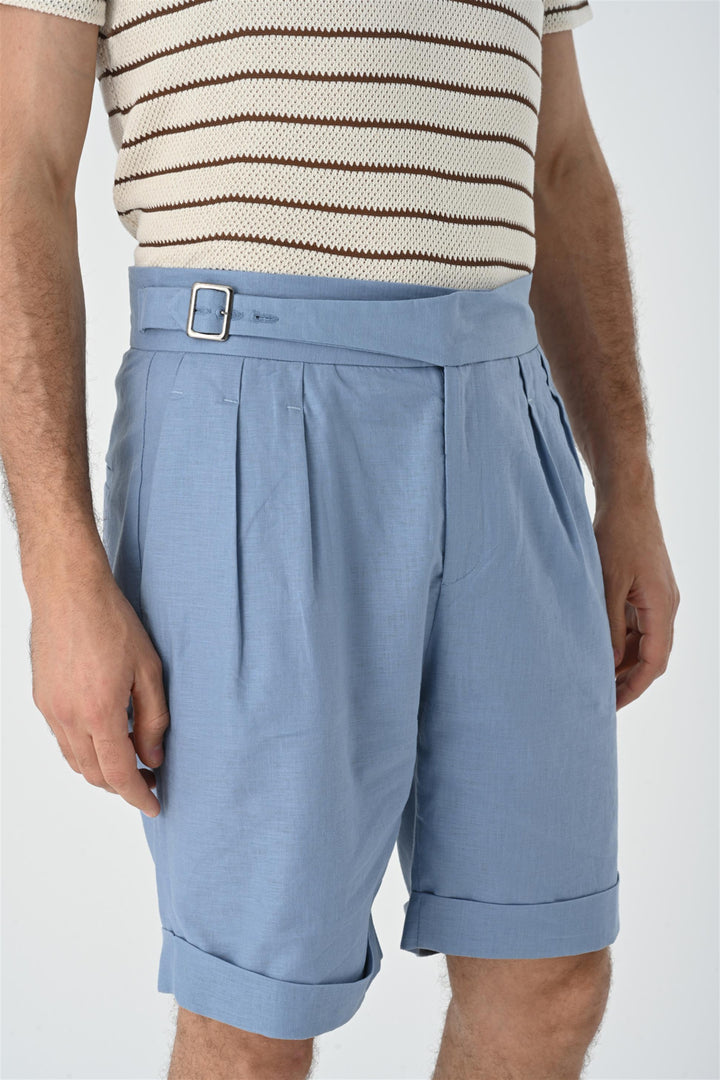 ANT Buckle Detailed Pleated Men's Shorts - Barcellona-Pozzo di Gotto
