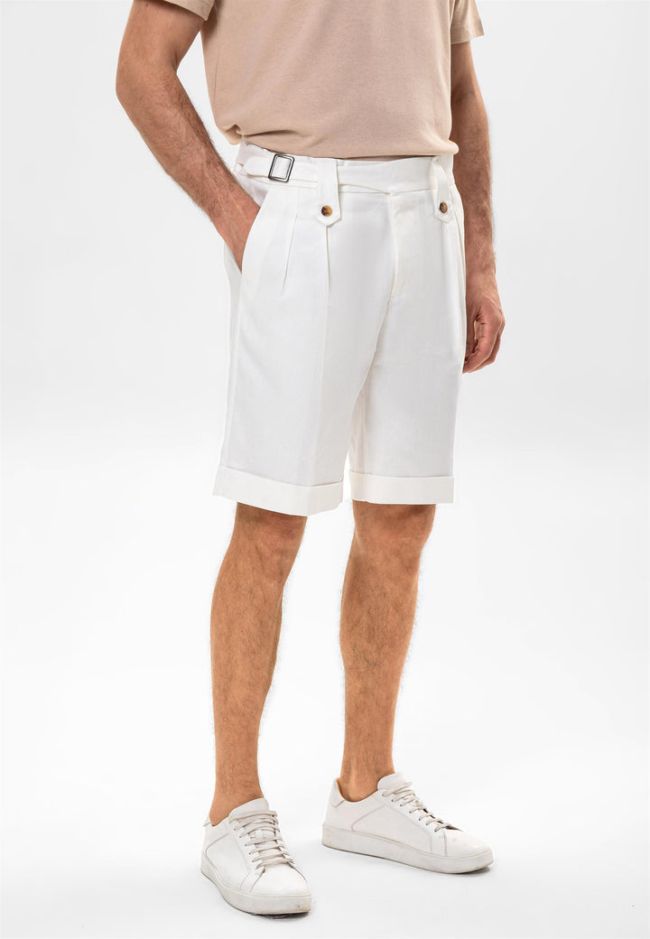 ANT Buckle Detailed Pleated Men's Shorts - Union