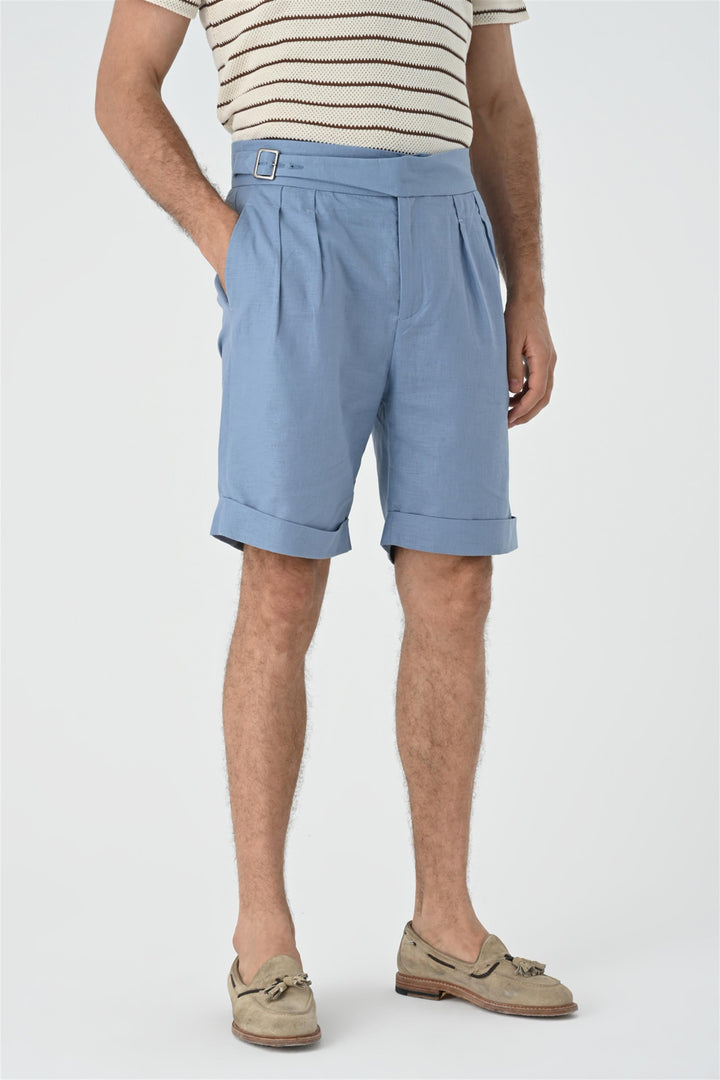 ANT Buckle Detailed Pleated Men's Shorts - Barcellona-Pozzo di Gotto