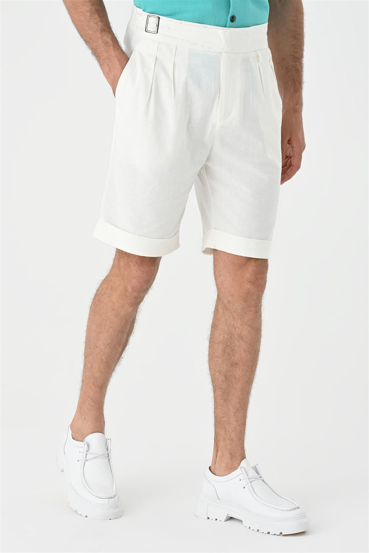 ANT Buckle Detailed Pleated Men's Shorts - Messina