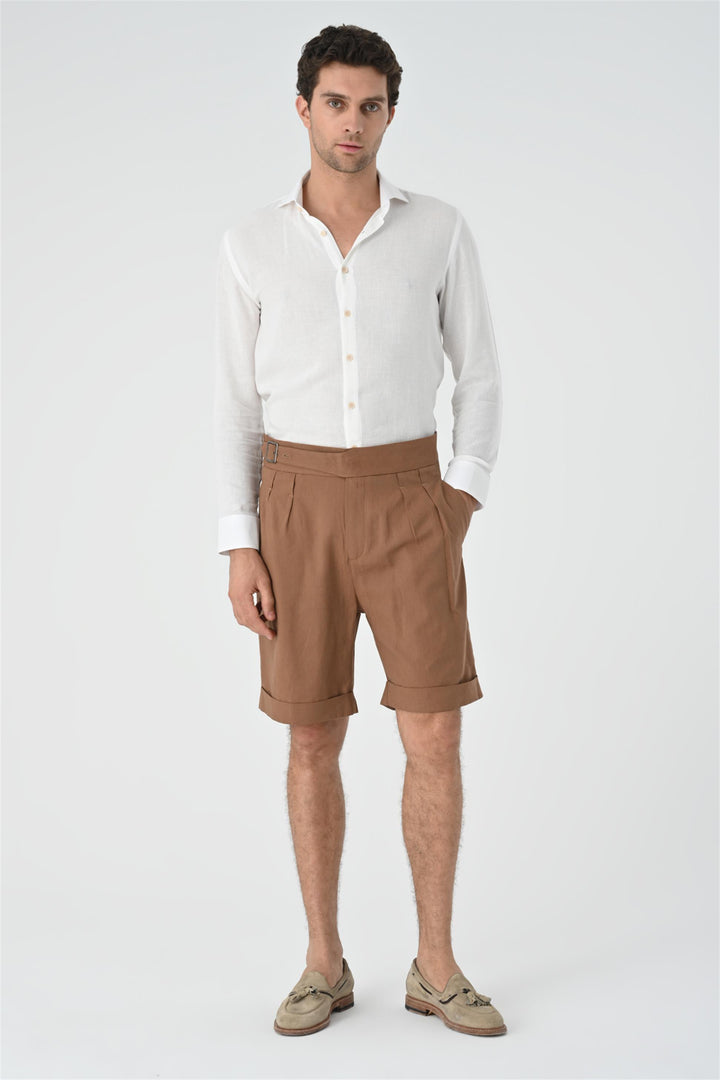 ANT Buckle Detailed Pleated Men's Shorts - Hilo
