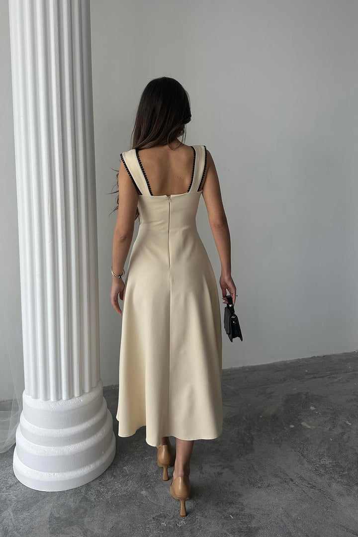 ELS Wholesale Beige Bow Lace Dress - Middelburg
