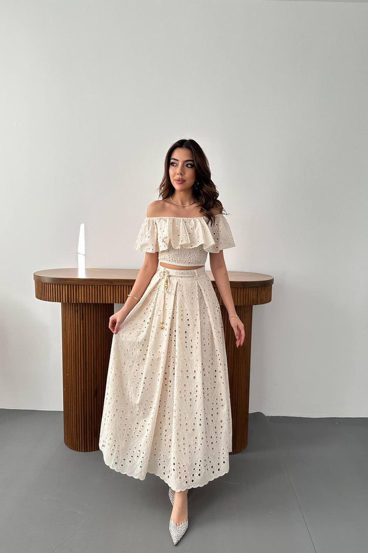 ELS Toptan Bej Gipeli Bluz Etek Takım - Winterthur