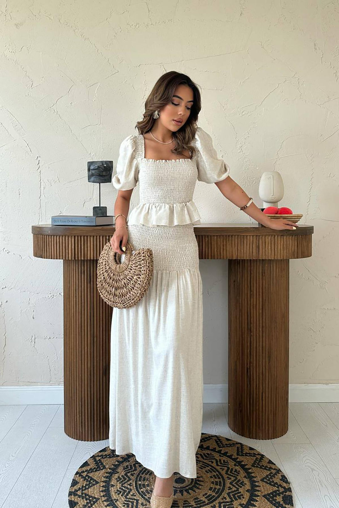 ELS Toptan Bej Gipeli Keten Takım - Bloomington