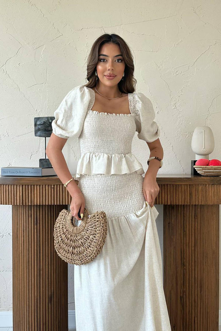 ELS Toptan Bej Gipeli Keten Takım - Bloomington