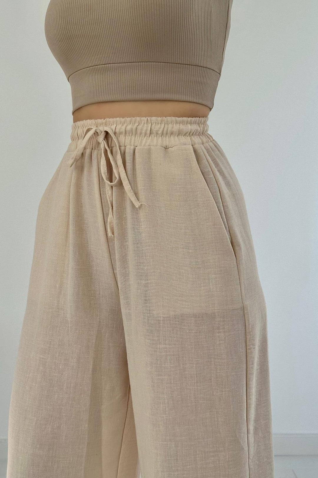 ELS Wholesale Beige Linen Trousers - Rechytsa