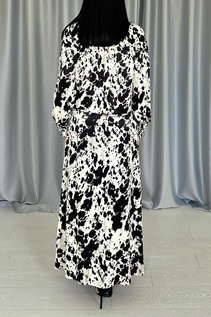 ELS Wholesale Beige Black Patterned Viscose Set - Morristown