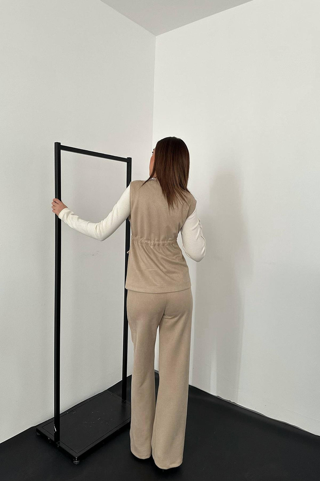 ELS Toptan Bej Süet Yelek Pantolon Takım - Ávila