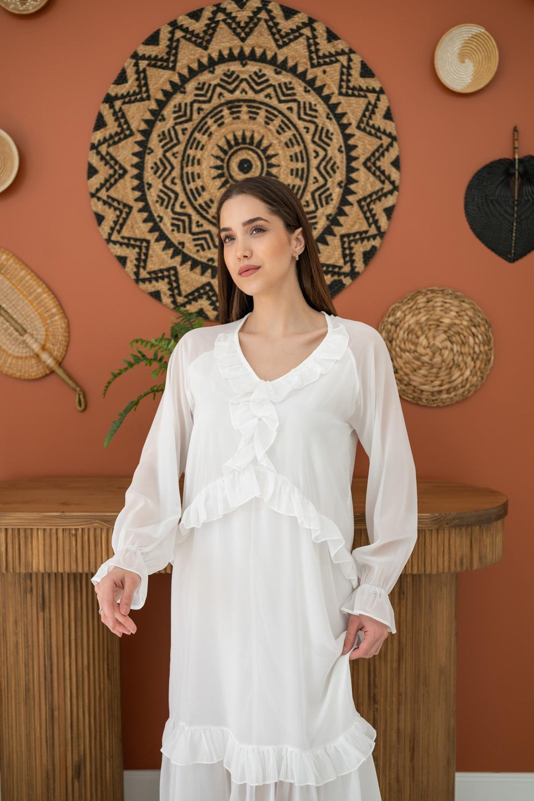 ELS Wholesale White Ruffled Dress - Portland
