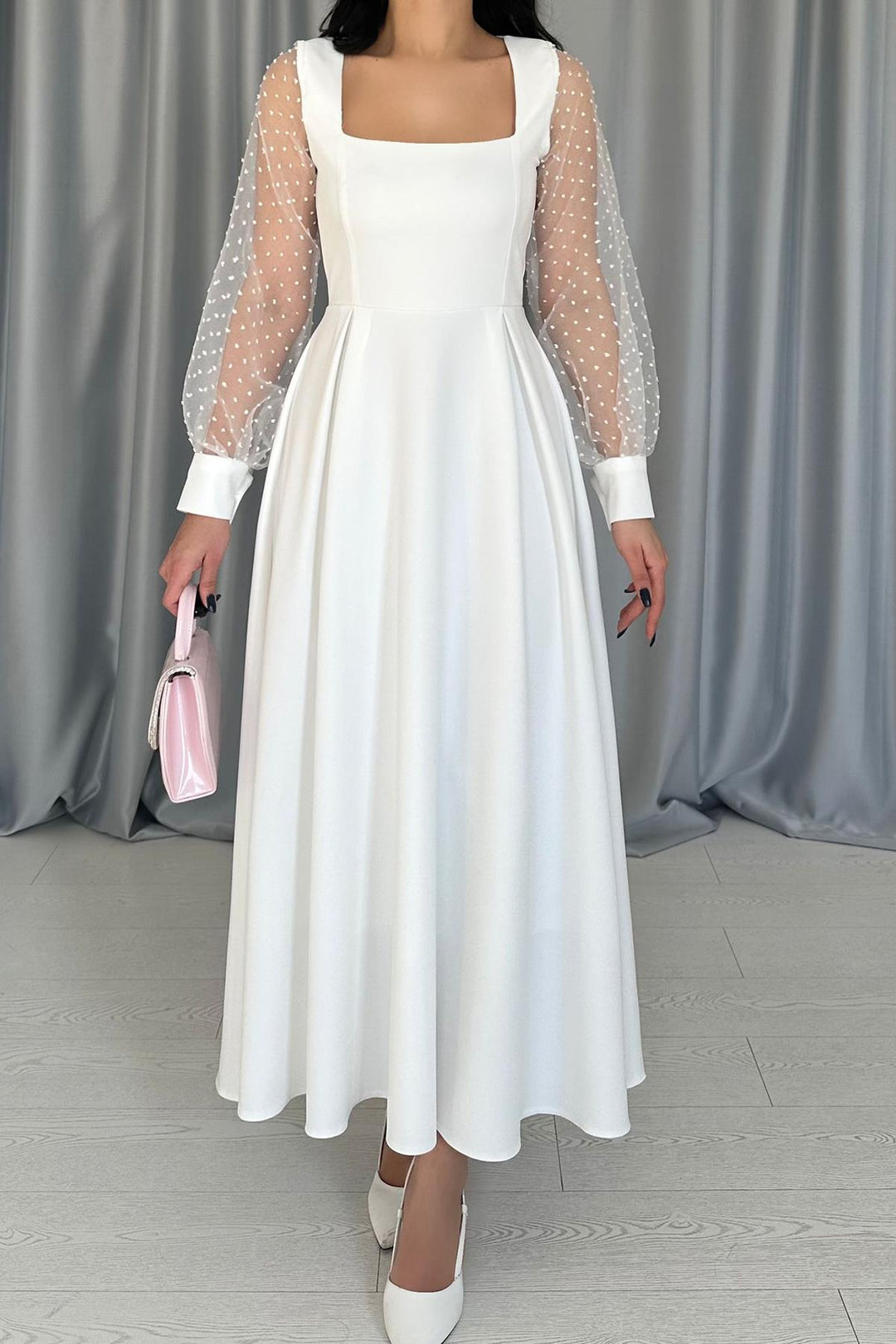 ELS Wholesale White Collar Organza Cup Dress - St. Petersburg
