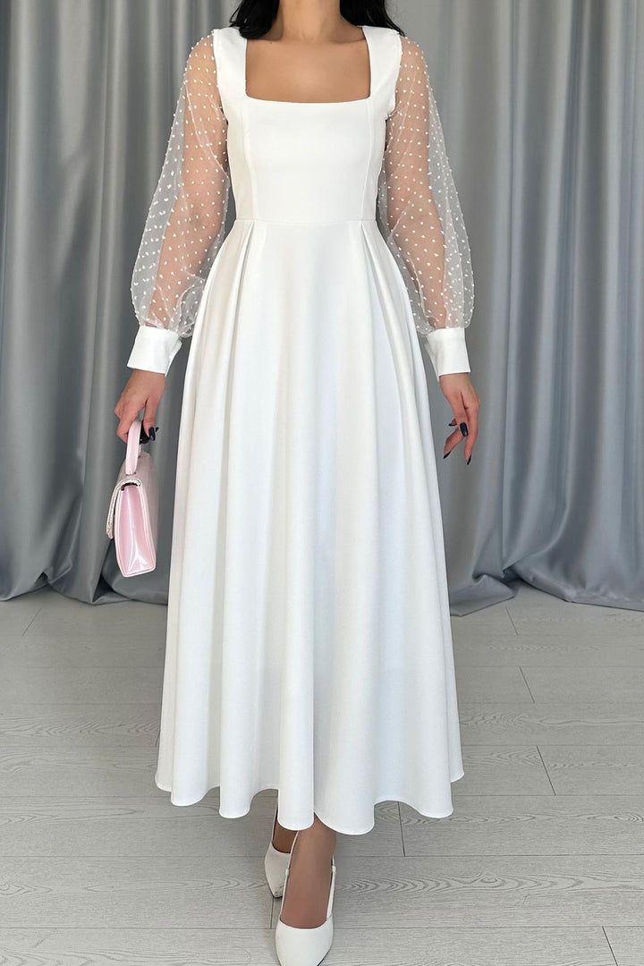 ELS Wholesale White Collar Organza Cup Dress - St. Petersburg