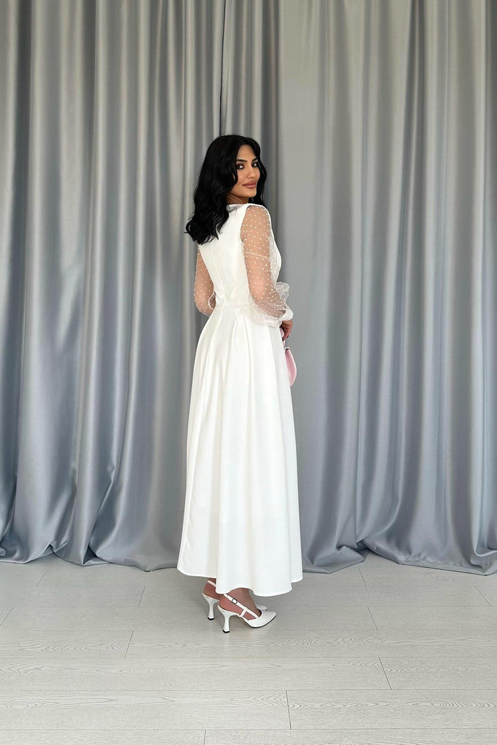 ELS Wholesale White Collar Organza Cup Dress - St. Petersburg