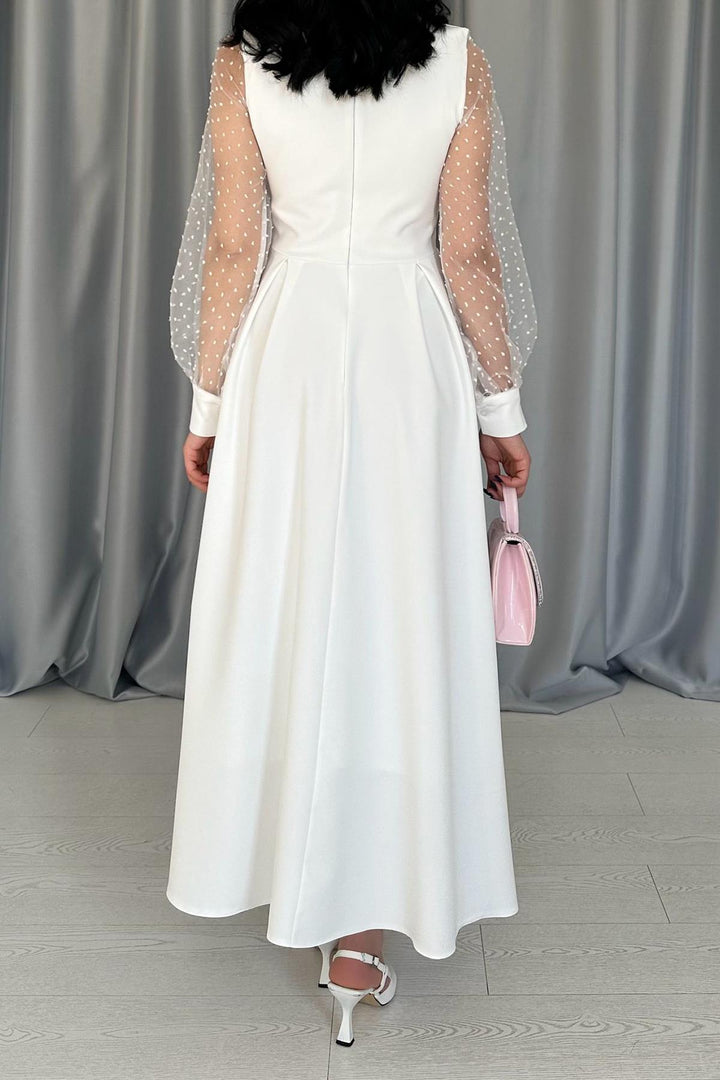 ELS Wholesale White Collar Organza Cup Dress - St. Petersburg