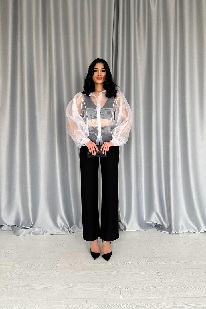 ELS Wholesale White Organza Shirt - Chalco