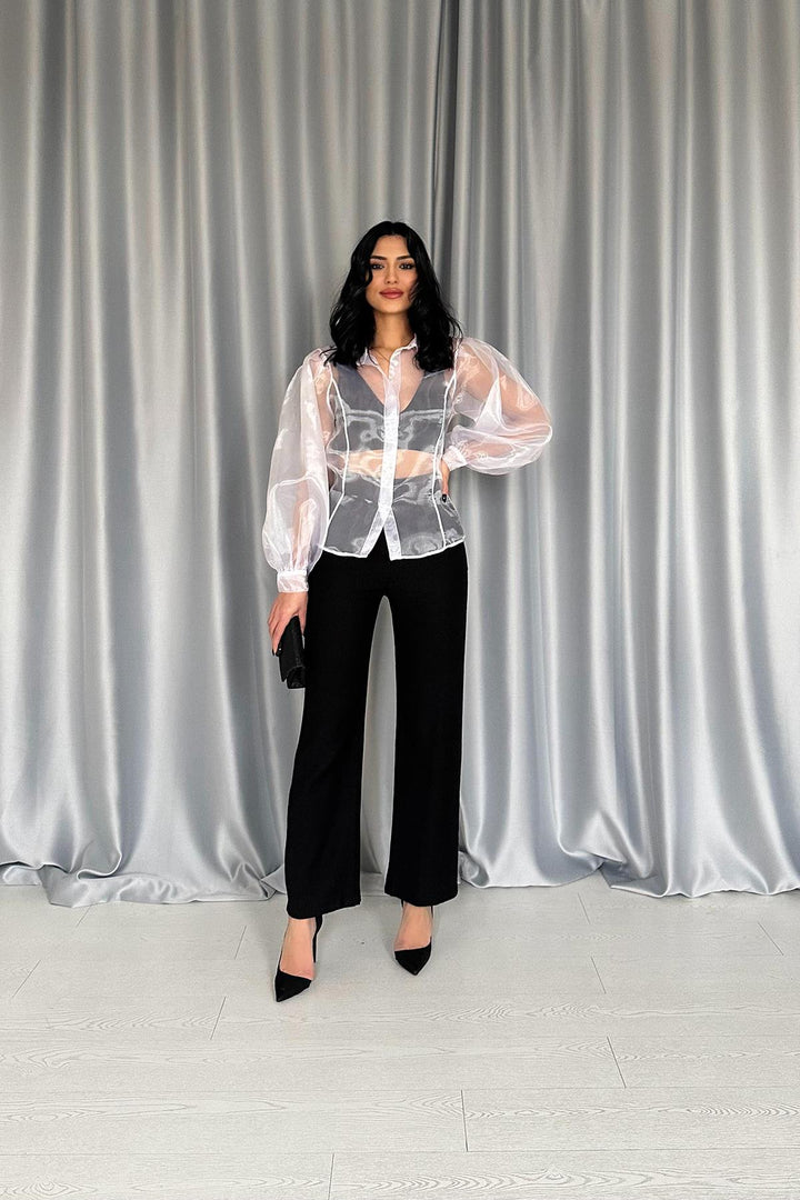 ELS Wholesale White Organza Shirt - Chalco