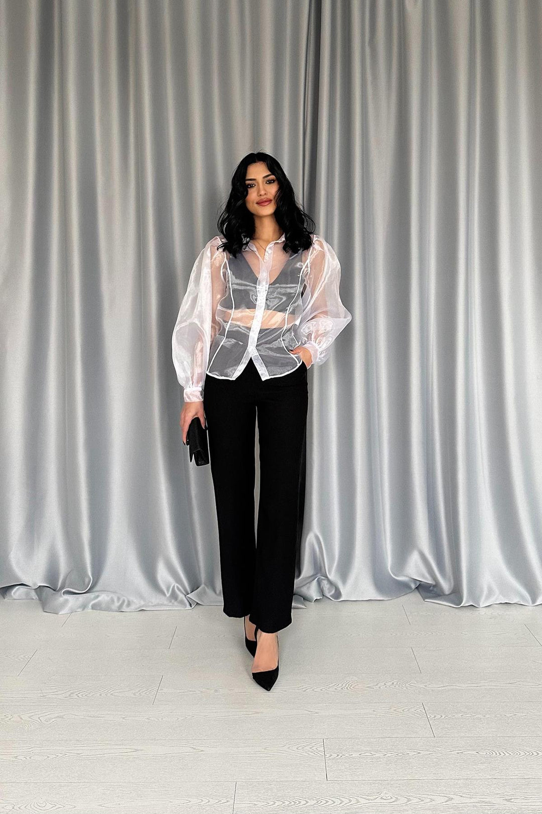 ELS Wholesale White Organza Shirt - Chalco