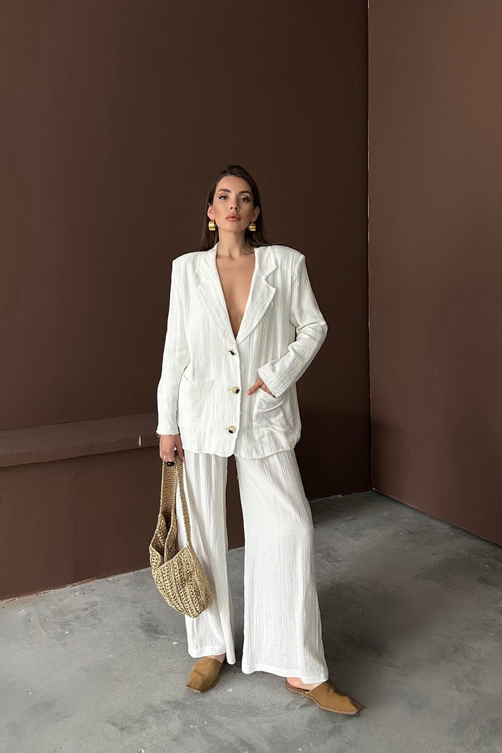 ELS Wholesale White Oversize Muslin Set - Querétaro