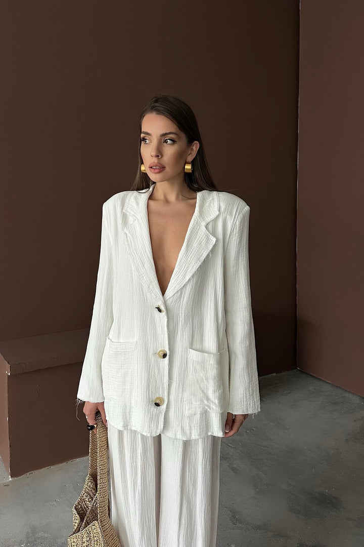 ELS Wholesale White Oversize Muslin Set - Querétaro