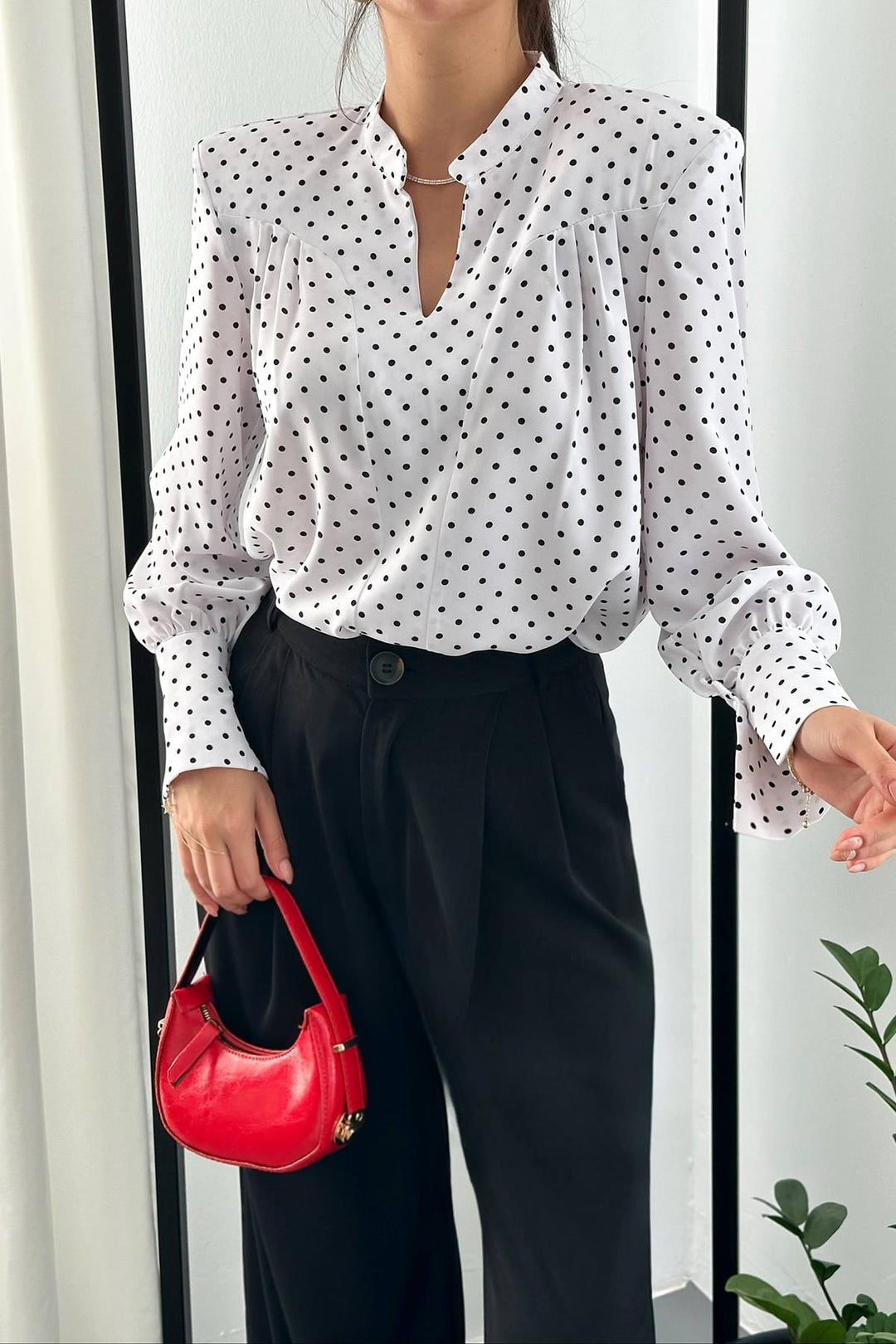 ELS Wholesale White Polka Dot Shirt - Adelanto