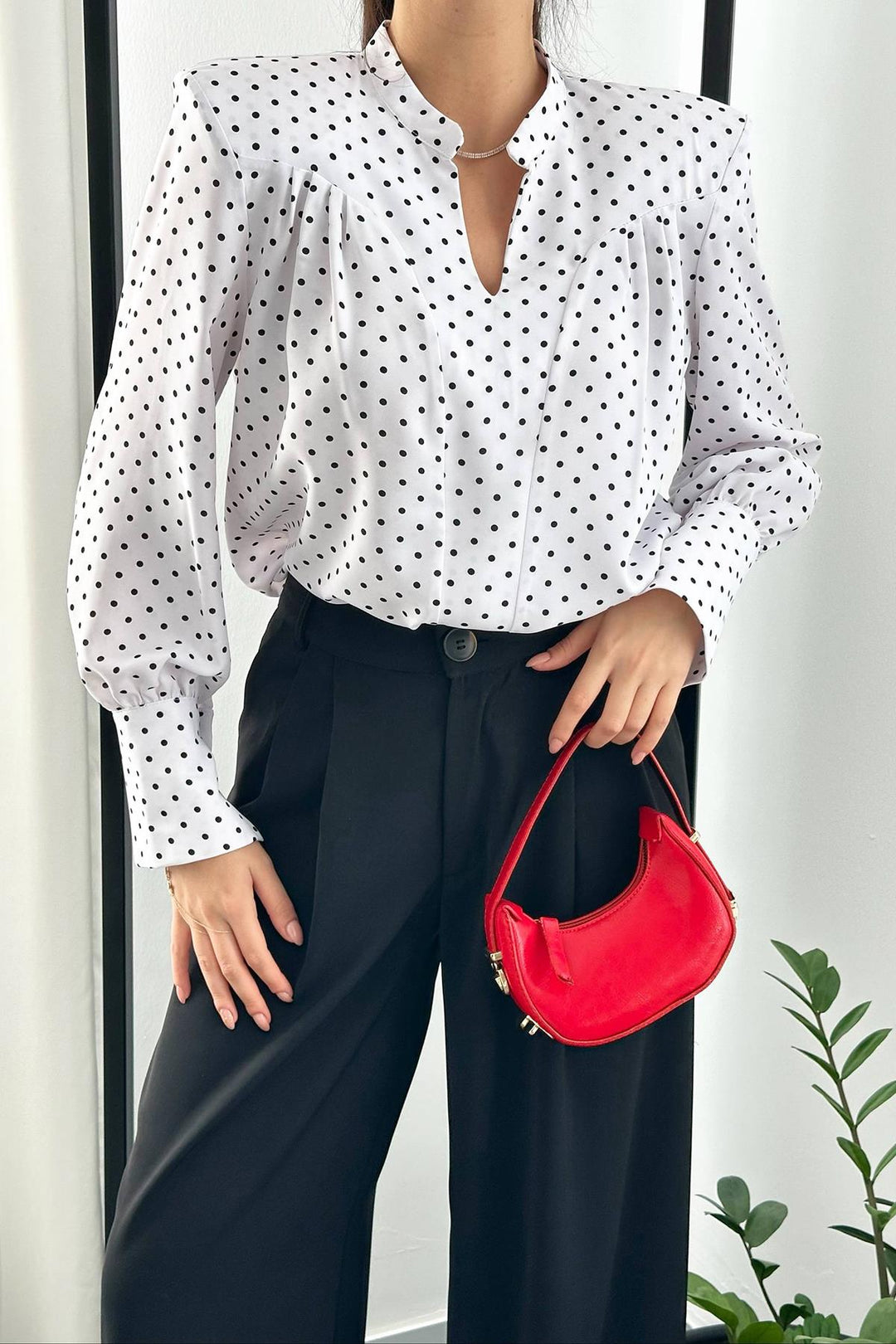 ELS Wholesale White Polka Dot Shirt - Adelanto