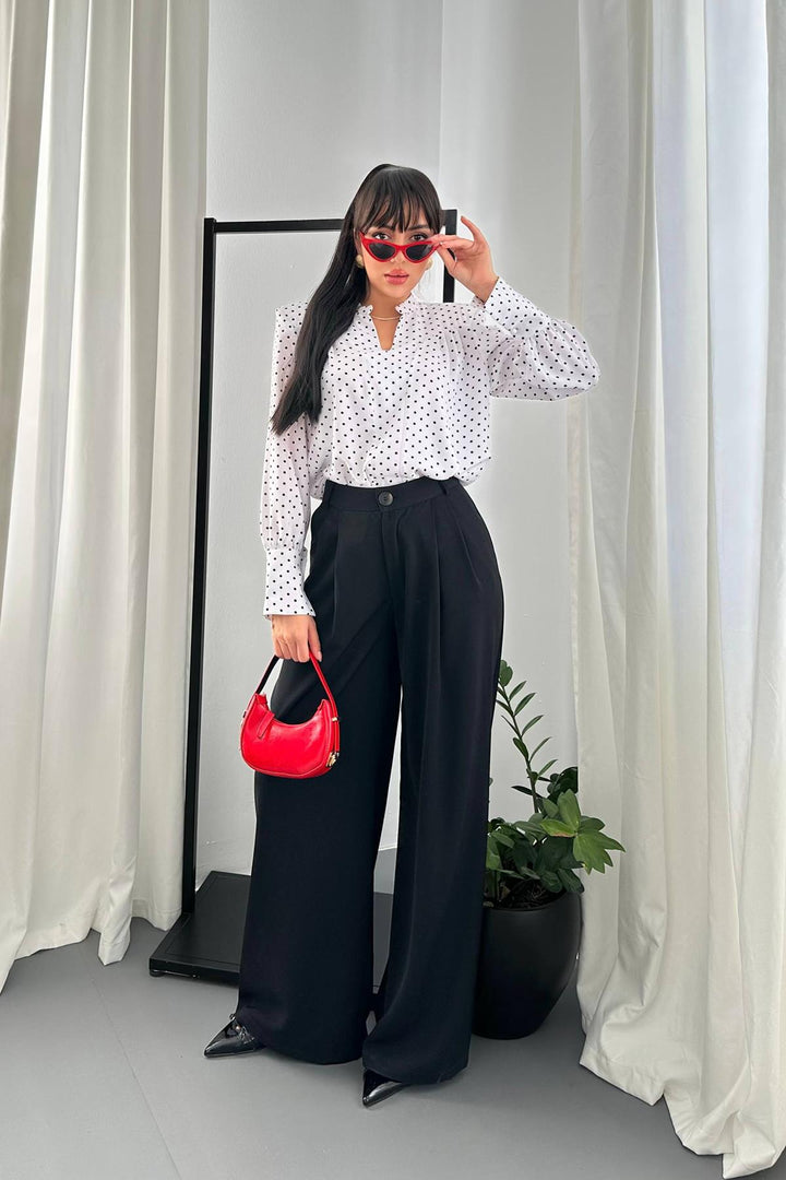 ELS Wholesale White Polka Dot Shirt - Adelanto