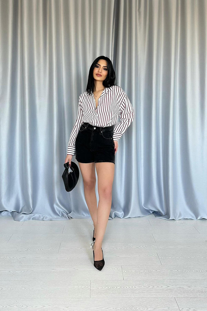 ELS Wholesale Burgundy Striped Shirt - Salzgitter