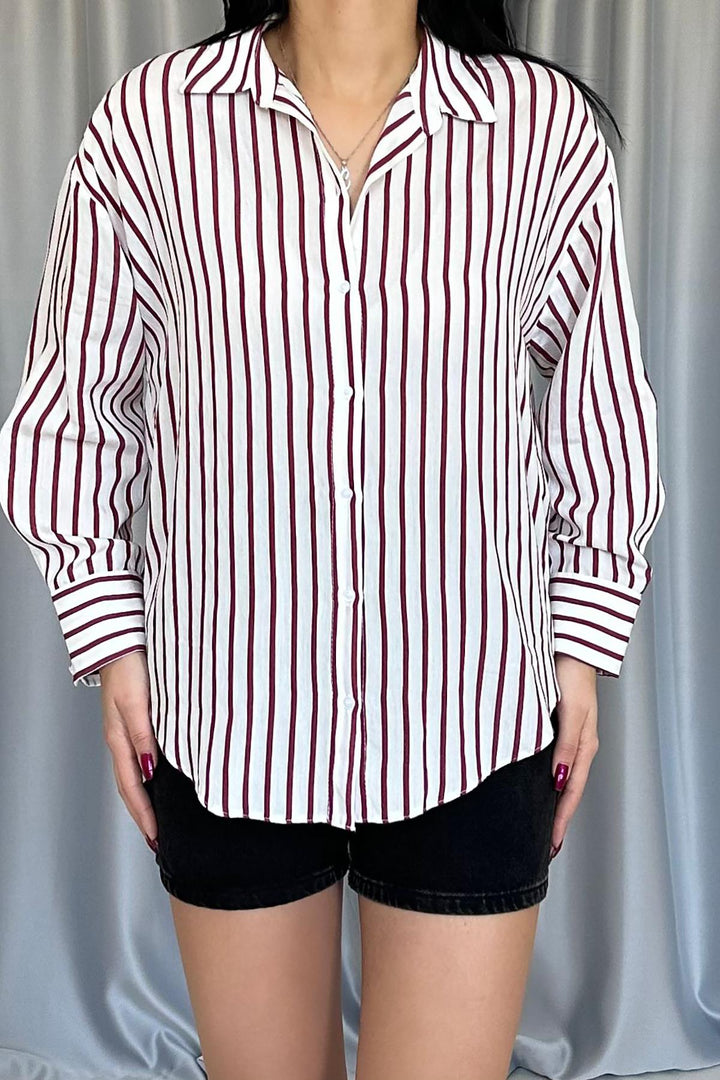ELS Wholesale Burgundy Striped Shirt - Salzgitter