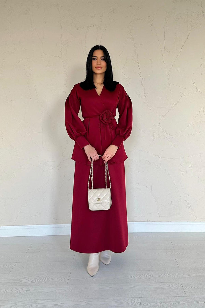 ELS Wholesale Burgundy Rose Detailed Set - Palm Springs
