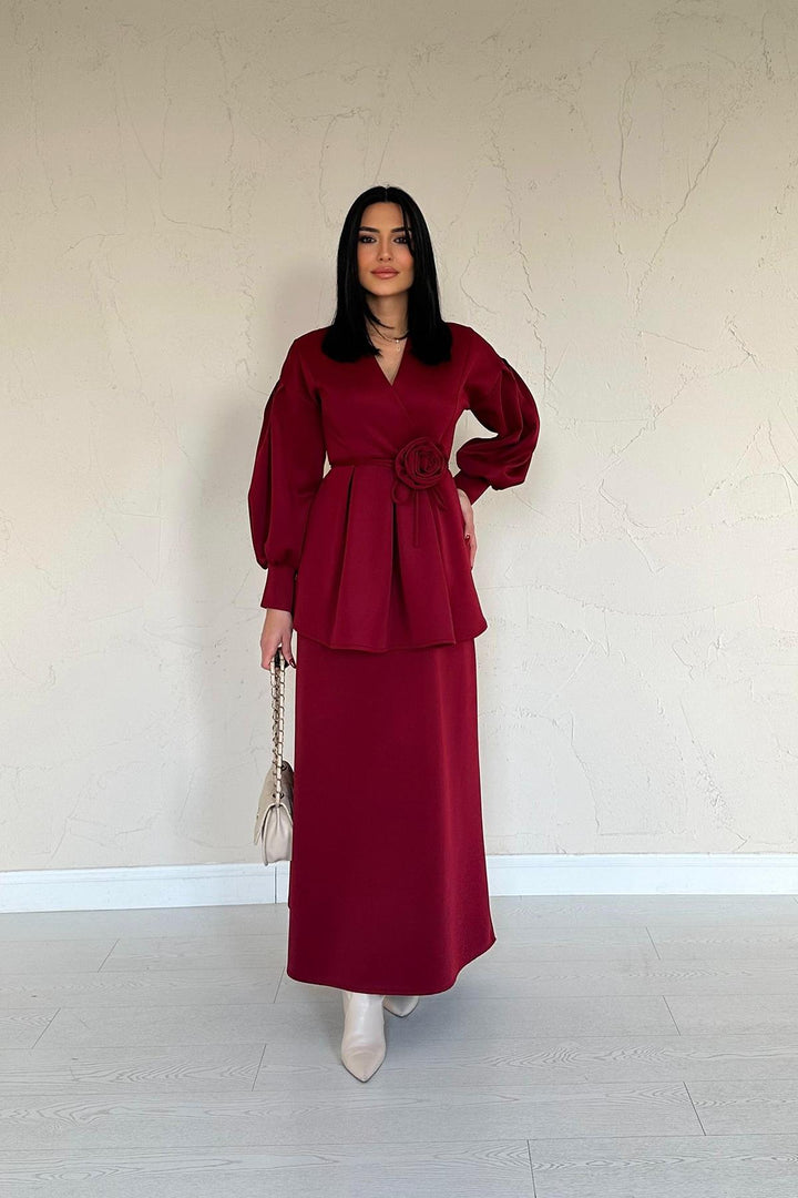 ELS Wholesale Burgundy Rose Detailed Set - Palm Springs