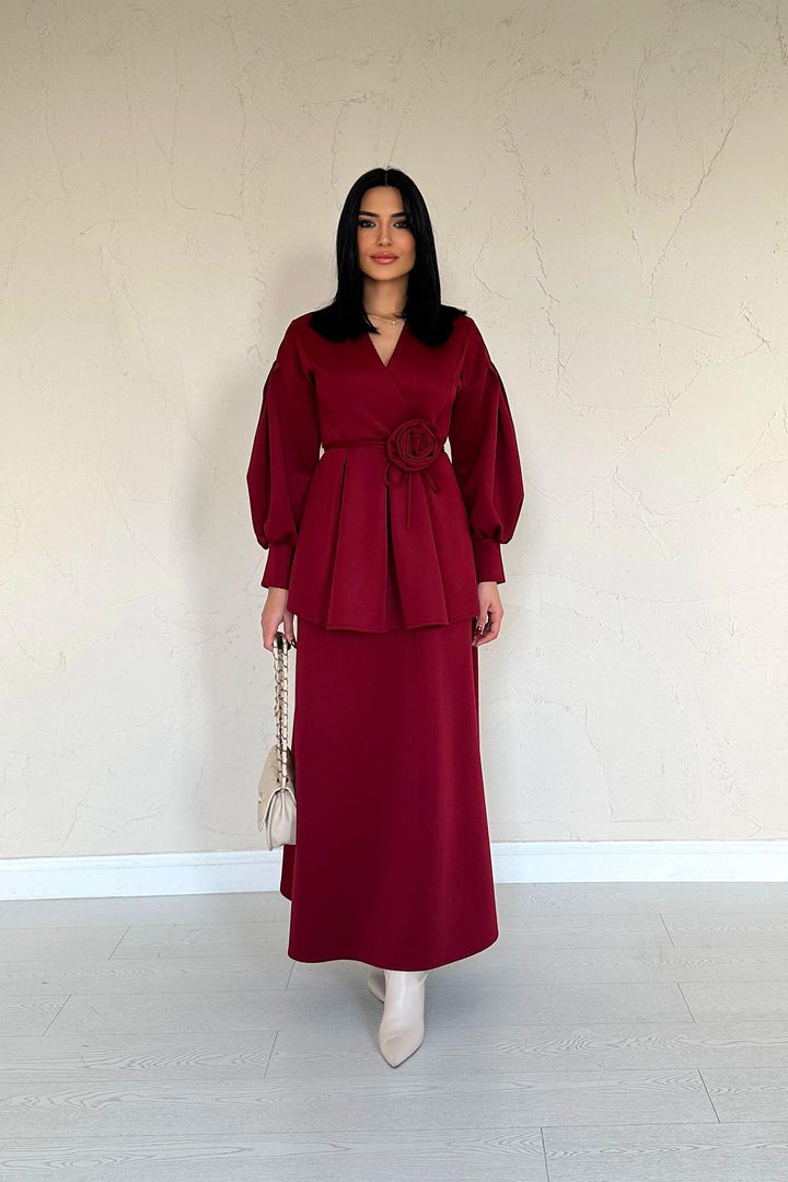 ELS Wholesale Burgundy Rose Detailed Set - Palm Springs