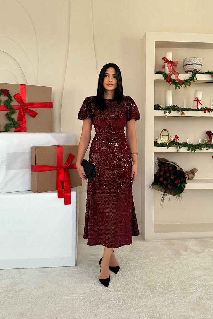 ELS Wholesale Burgundy Velvet Dress - Gütersloh