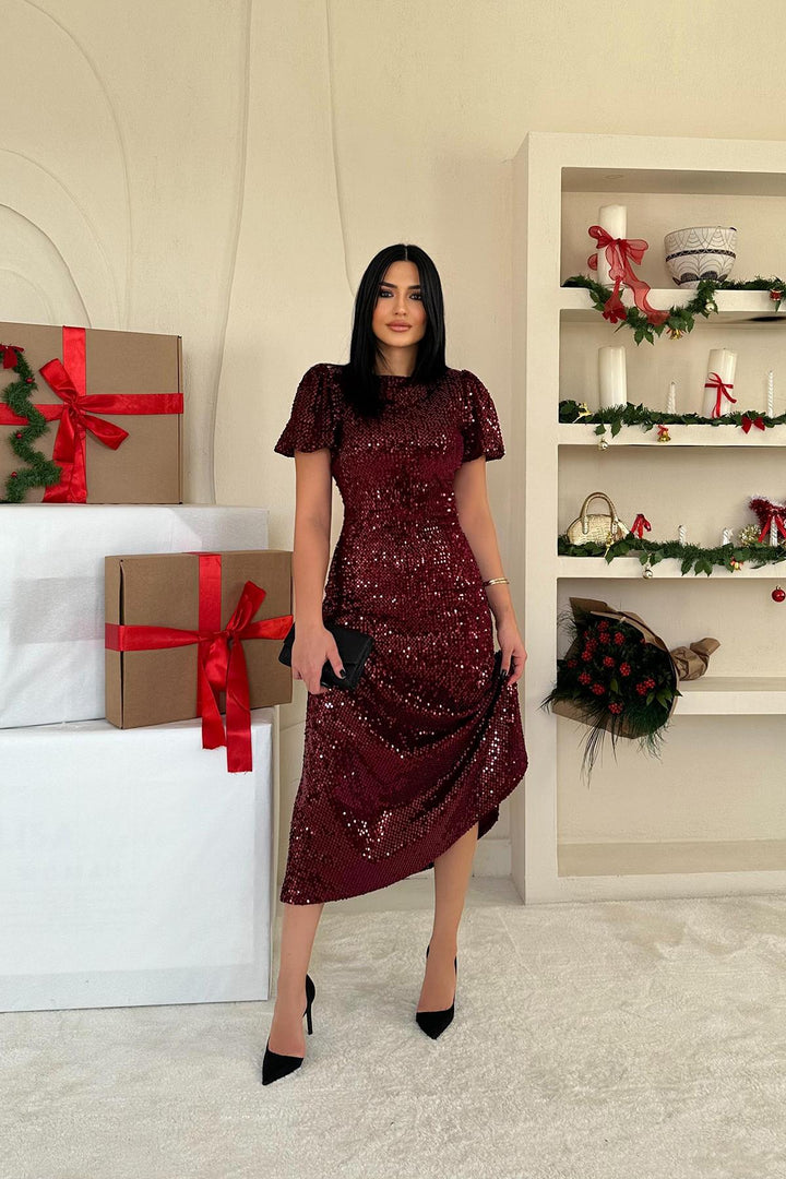 ELS Wholesale Burgundy Velvet Dress - Gütersloh