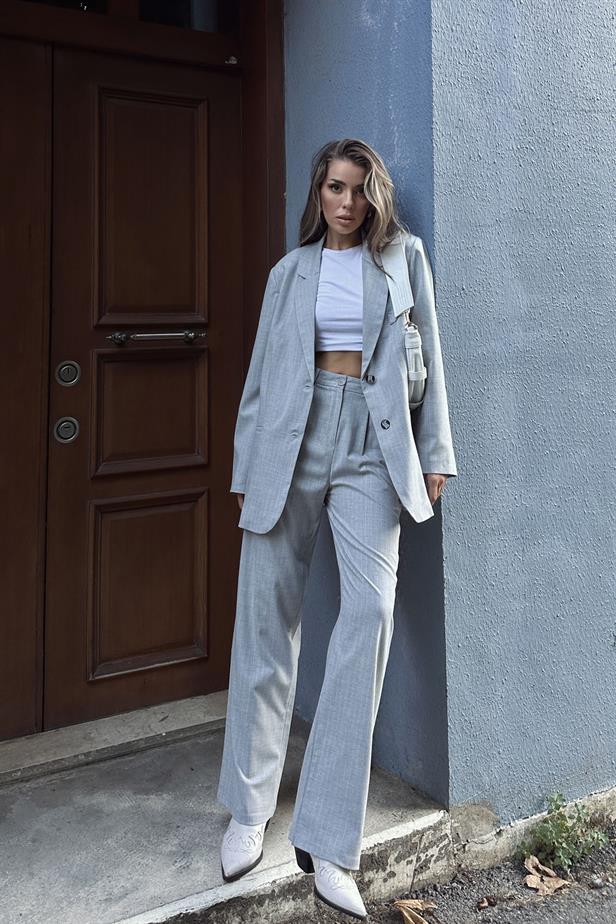 RYN Striped Jacket - Gray - Canton