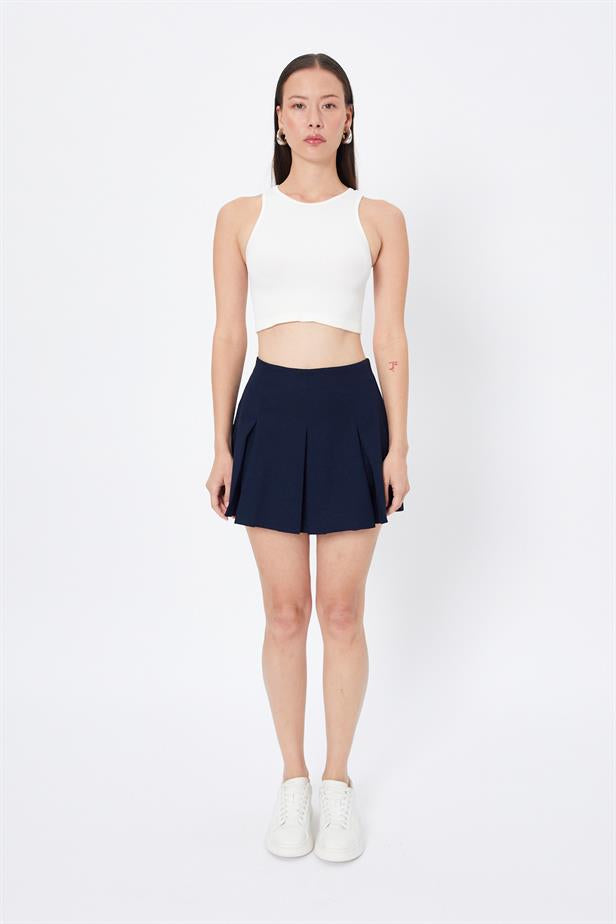 RYN Wholesale Pleated Skirt Navy Blue - Gravina in Puglia