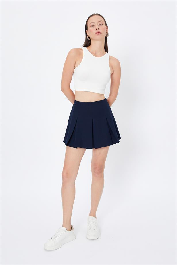 RYN Wholesale Pleated Skirt Navy Blue - Gravina in Puglia