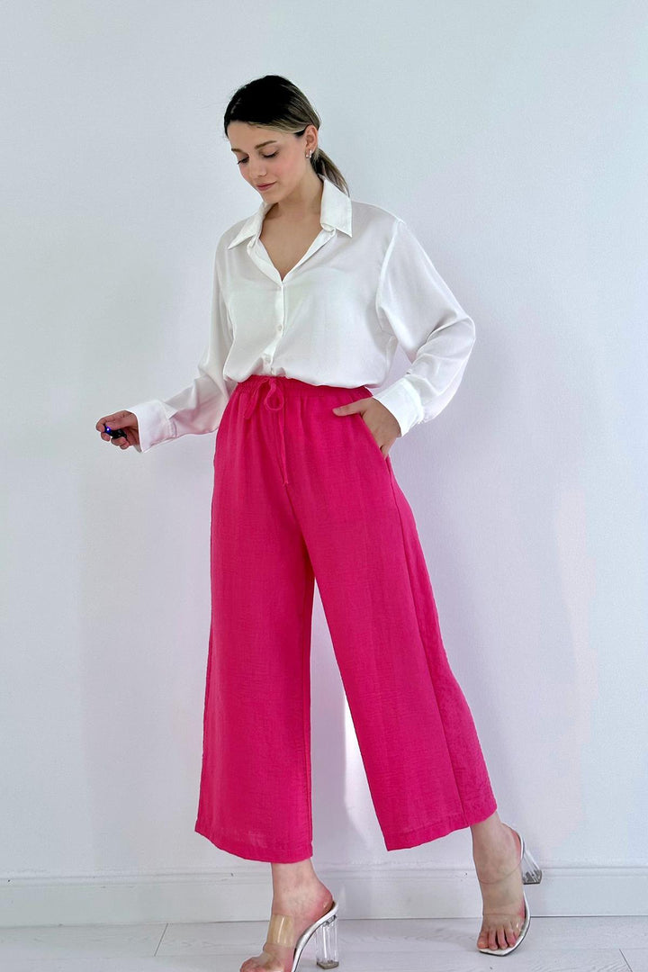 ELS Wholesale Fuchsia Linen Pants - Coachella