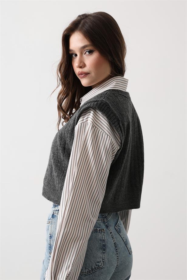 RYN Striped Turtleneck Shirt - Pink - Hobart